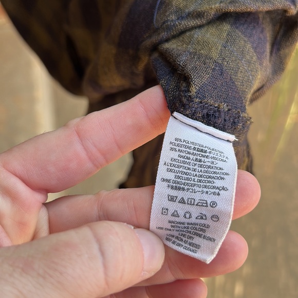 FREE PEOPLE Ladies M Cut Out Check Print Hi-Lo Snap Button Front Blouse - Picture 8 of 10